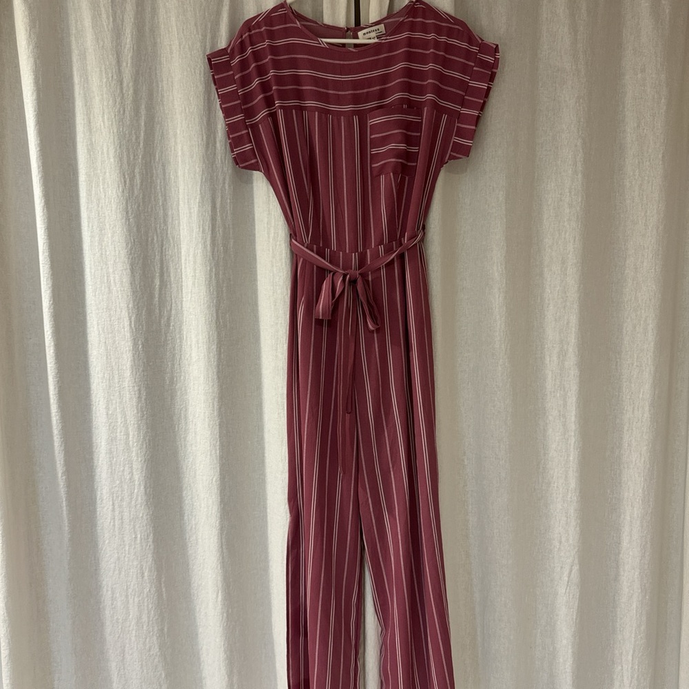 NWT Mauve and white stripped jumpsuit